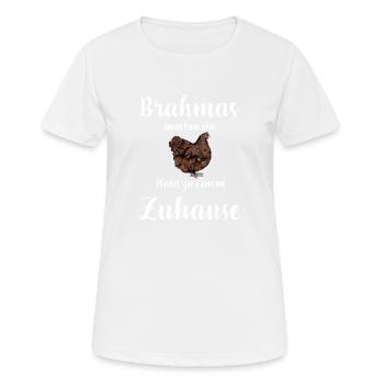 Brahma Hühner I Chicken Geflügel Motiv für - Frauen T-Shirt atmungsaktiv - Weiß - Vorne - AI Model Female 172 dark (172cm)