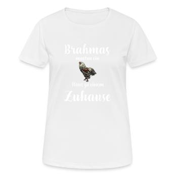 Brahma Hühner I Chicken Geflügel Motiv für - Frauen T-Shirt atmungsaktiv - Weiß - Vorne - AI Model Female 172 dark (172cm)