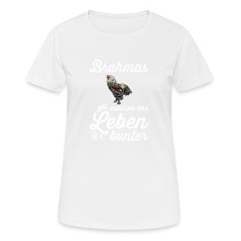 Brahma Hühner I Chicken Geflügel Motiv für - Frauen T-Shirt atmungsaktiv - Weiß - Vorne - AI Model Female 172 dark (172cm)