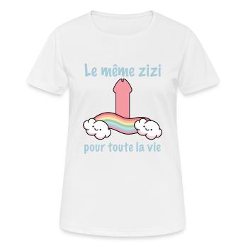 Cadeau EVJF Future Mariée Humour Zizi Bride Femme - T-shirt respirant Femme - blanc - Devant - AI Model Female 172 dark (172cm)