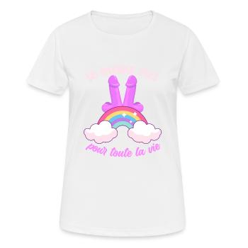 EVJF LE MÊME ZIZI Future Mariée Vie de Jeune Fille - T-shirt respirant Femme - blanc - Devant - AI Model Female 172 dark (172cm)