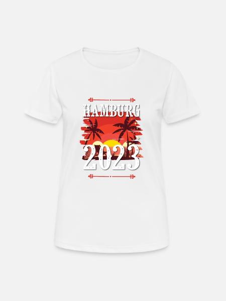 Hamburg 2023 - Frauen T-Shirt atmungsaktiv - Weiß