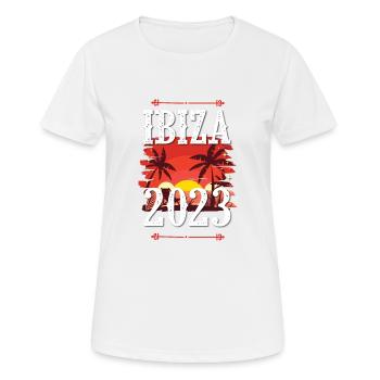 Ibiza 2023 - Frauen T-Shirt atmungsaktiv - Weiß - Vorne - AI Model Female 172 dark (172cm)