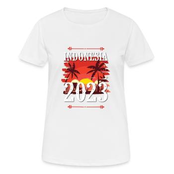 Indonesia 2023 - Frauen T-Shirt atmungsaktiv - Weiß - Vorne - AI Model Female 172 dark (172cm)
