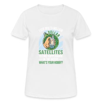 J’utilise des satellites de plusieurs millions de dollars - T-shirt respirant Femme - blanc - Devant - AI Model Female 172 dark (172cm)