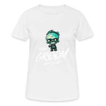 Team Groom Wedding Skeleton - T-shirt respirant Femme - blanc - Devant - AI Model Female 172 dark (172cm)