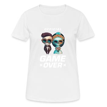 Jeu de couple de mariage sur le couple de mariage Jga - T-shirt respirant Femme - blanc - Devant - AI Model Female 172 dark (172cm)