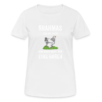 Brahma Hühner I Chicken Geflügel Motiv für - Frauen T-Shirt atmungsaktiv - Weiß - Vorne - AI Model Female 172 dark (172cm)