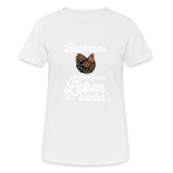 Brahma Hühner I Chicken Geflügel Motiv für - Frauen T-Shirt atmungsaktiv - Weiß - Vorne - AI Model Female 172 dark (172cm)