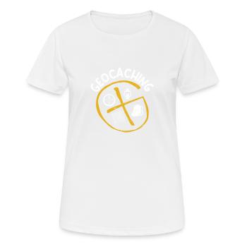 Lustiges Geocaching Geocacher Camping Abenteuer - Frauen T-Shirt atmungsaktiv - Weiß - Vorne - AI Model Female 172 dark (172cm)