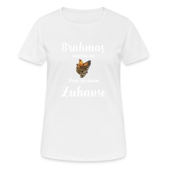 Brahma Hühner I Chicken Geflügel Motiv für - Frauen T-Shirt atmungsaktiv - Weiß - Vorne - AI Model Female 172 dark (172cm)