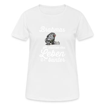 Brahma Hühner I Chicken Geflügel Motiv für - Frauen T-Shirt atmungsaktiv - Weiß - Vorne - AI Model Female 172 dark (172cm)
