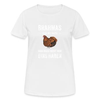 Brahma Hühner I Chicken Geflügel Motiv für - Frauen T-Shirt atmungsaktiv - Weiß - Vorne - AI Model Female 172 dark (172cm)