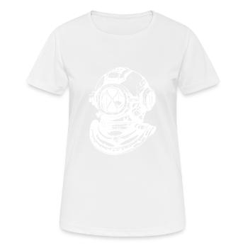 Diving Helmet Apnea Vintage Diving - Women's Breathable T-Shirt - white - Front - AI Model Female 172 dark (172cm)