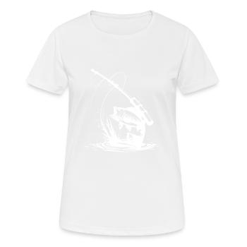 Fischen Symbol Fisch Angeln - Frauen T-Shirt atmungsaktiv - Weiß - Vorne - AI Model Female 172 dark (172cm)