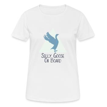 Silly Goose On Board - Women's Breathable T-Shirt - white - Front - AI Model Female 172 dark (172cm)