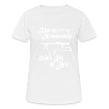 MG3 Deutsches Maschinengewehr 2 WK. Bundeswehr - Frauen T-Shirt atmungsaktiv - Weiß - Vorne - AI Model Female 172 dark (172cm)