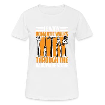 Enjoy Romantic Walks Through The Hardware Store 39 - Women's Breathable T-Shirt - white - Front - AI Model Female 172 dark (172cm)