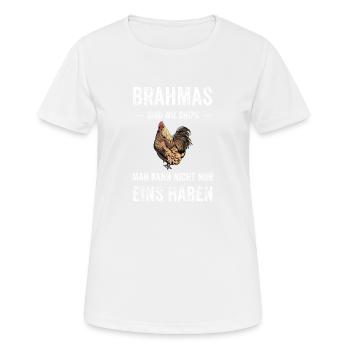 Brahma Hühner I Chicken Geflügel Motiv für - Frauen T-Shirt atmungsaktiv - Weiß - Vorne - AI Model Female 172 dark (172cm)