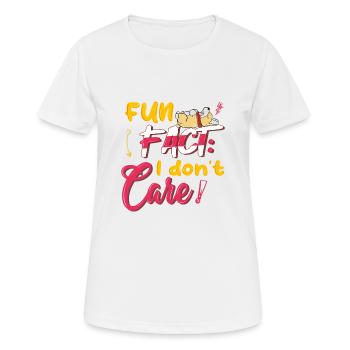 Fait amusant que je m’en fiche3 - T-shirt respirant Femme - blanc - Devant - AI Model Female 172 dark (172cm)