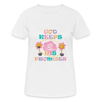 Dieu tient ses promesses 3 - T-shirt respirant Femme - blanc - Devant - AI Model Female 172 dark (172cm)