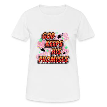Dieu tient ses promesses - T-shirt respirant Femme - blanc - Devant - AI Model Female 172 dark (172cm)