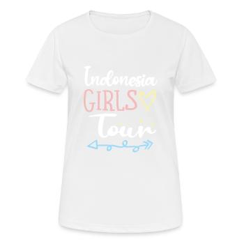 Tournée des filles en Indonésie - T-shirt respirant Femme - blanc - Devant - AI Model Female 172 dark (172cm)