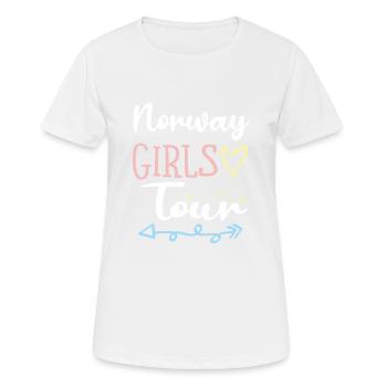 Tournée des filles en Norvège - T-shirt respirant Femme - blanc - Devant - AI Model Female 172 dark (172cm)