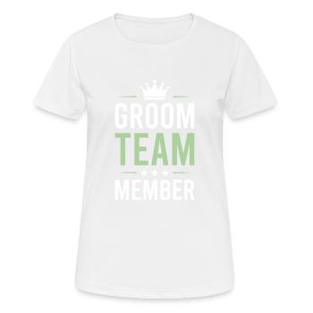 Groom Team - Frauen T-Shirt atmungsaktiv - Weiß - Vorne - AI Model Female 172 dark (172cm)