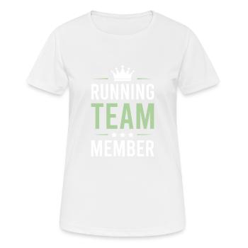 Running Team - Frauen T-Shirt atmungsaktiv - Weiß - Vorne - AI Model Female 172 dark (172cm)