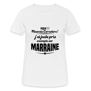 Mauvais Caractère Marraine - T-shirt respirant Femme - blanc - Devant - AI Model Female 172 dark (172cm)