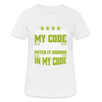 99 little Bugs in my Code 5 - Women's Breathable T-Shirt - white - Front - AI Model Female 172 dark (172cm)
