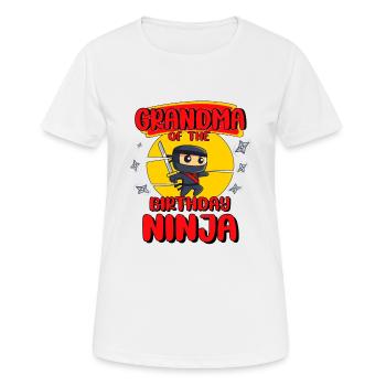 Ninja Birthday Party Grandma Of The Birthday Ninja - Frauen T-Shirt atmungsaktiv - Weiß - Vorne - AI Model Female 172 dark (172cm)