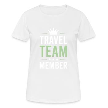 Travel Team - Frauen T-Shirt atmungsaktiv - Weiß - Vorne - AI Model Female 172 dark (172cm)