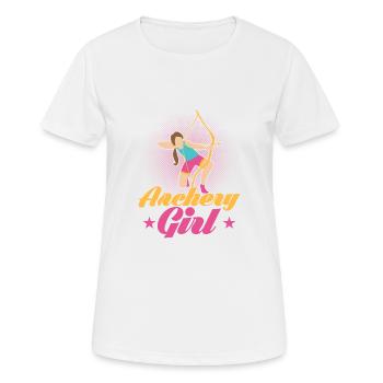 Tir à l’arc Girl Bow & Arrows Target Archer - T-shirt respirant Femme - blanc - Devant - AI Model Female 172 dark (172cm)