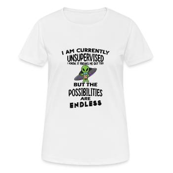 Je ne suis actuellement pas supervisé - T-shirt respirant Femme - blanc - Devant - AI Model Female 172 dark (172cm)