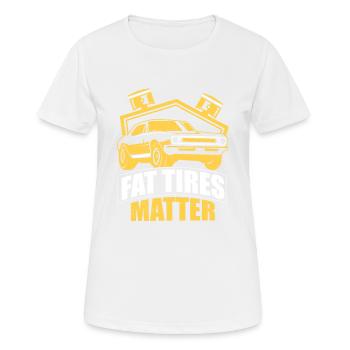 Fat Tires Matter Classic Retro Car - Frauen T-Shirt atmungsaktiv - Weiß - Vorne - AI Model Female 172 dark (172cm)