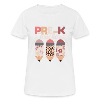 Pre-K Teacher Boho Teaching Back to School Class - Women's Breathable T-Shirt - white - Front - AI Model Female 172 dark (172cm)