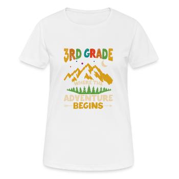 3. Klasse Wo das Abenteuer beginnt Lehrer - Frauen T-Shirt atmungsaktiv - Weiß - Vorne - AI Model Female 172 dark (172cm)