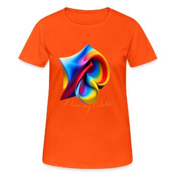 tie dye design I love my colors - Women's Breathable T-Shirt - neon orange - Front - AI Model Female 172 dark (172cm)