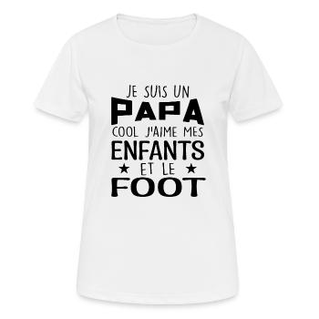 Je Suis Un Papa Cool J'aime Mes Enfants Et Le Foot - T-shirt respirant Femme - blanc - Devant - AI Model Female 172 dark (172cm)