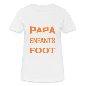 Je Suis Un Papa Cool J'aime Mes Enfants Et Le Foot - T-shirt respirant Femme - blanc - Devant - AI Model Female 172 dark (172cm)