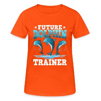 Futur dresseur de dauphins - T-shirt respirant Femme - orange néon - Devant - AI Model Female 172 dark (172cm)