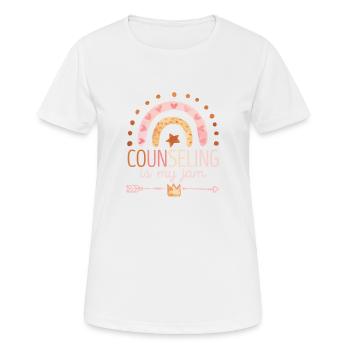 Counseling Is My Jam School Counselor Recognition - Women's Breathable T-Shirt - white - Front - AI Model Female 172 dark (172cm)