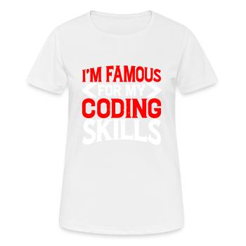 I'm Famous For My Coding Skills 2 - Women's Breathable T-Shirt - white - Front - AI Model Female 172 dark (172cm)