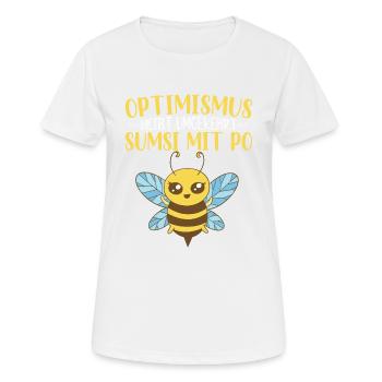 Optimismus Sumsi mit Po - Frauen T-Shirt atmungsaktiv - Weiß - Vorne - AI Model Female 172 dark (172cm)