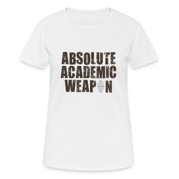 Arme académique absolue de l’étudiant - T-shirt respirant Femme - blanc - Devant - AI Model Female 172 dark (172cm)