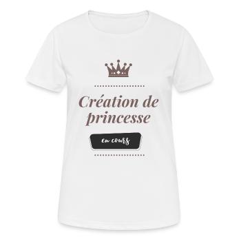 Création de princesse en cours - T-shirt respirant Femme - blanc - Devant - AI Model Female 172 dark (172cm)