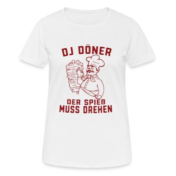 DJ Döner Spieß Türkisches Essen Dönerverkäufer - Frauen T-Shirt atmungsaktiv - Weiß - Vorne - AI Model Female 172 dark (172cm)