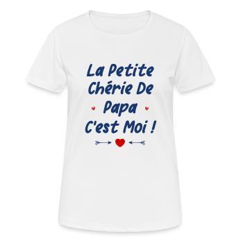 La petite chérie de papa - T-shirt respirant Femme - blanc - Devant - AI Model Female 172 dark (172cm)